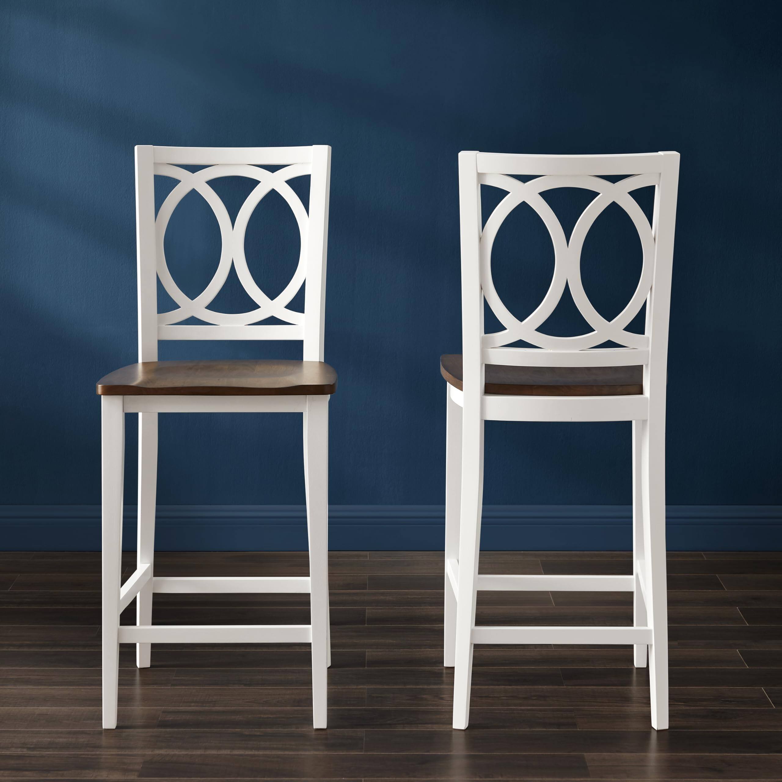 Alt View 1. Crosley Furniture - Charlotte 2-Piece Counter Height Bar Stool Set - 2 Stools - White.