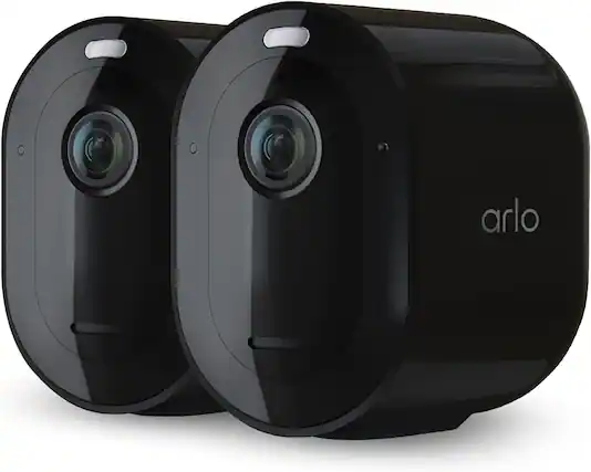 Front. Arlo - Arlo - Pro 5S 2K Indoor/Outdoor Wireless Spotlight Security Camera - Black.