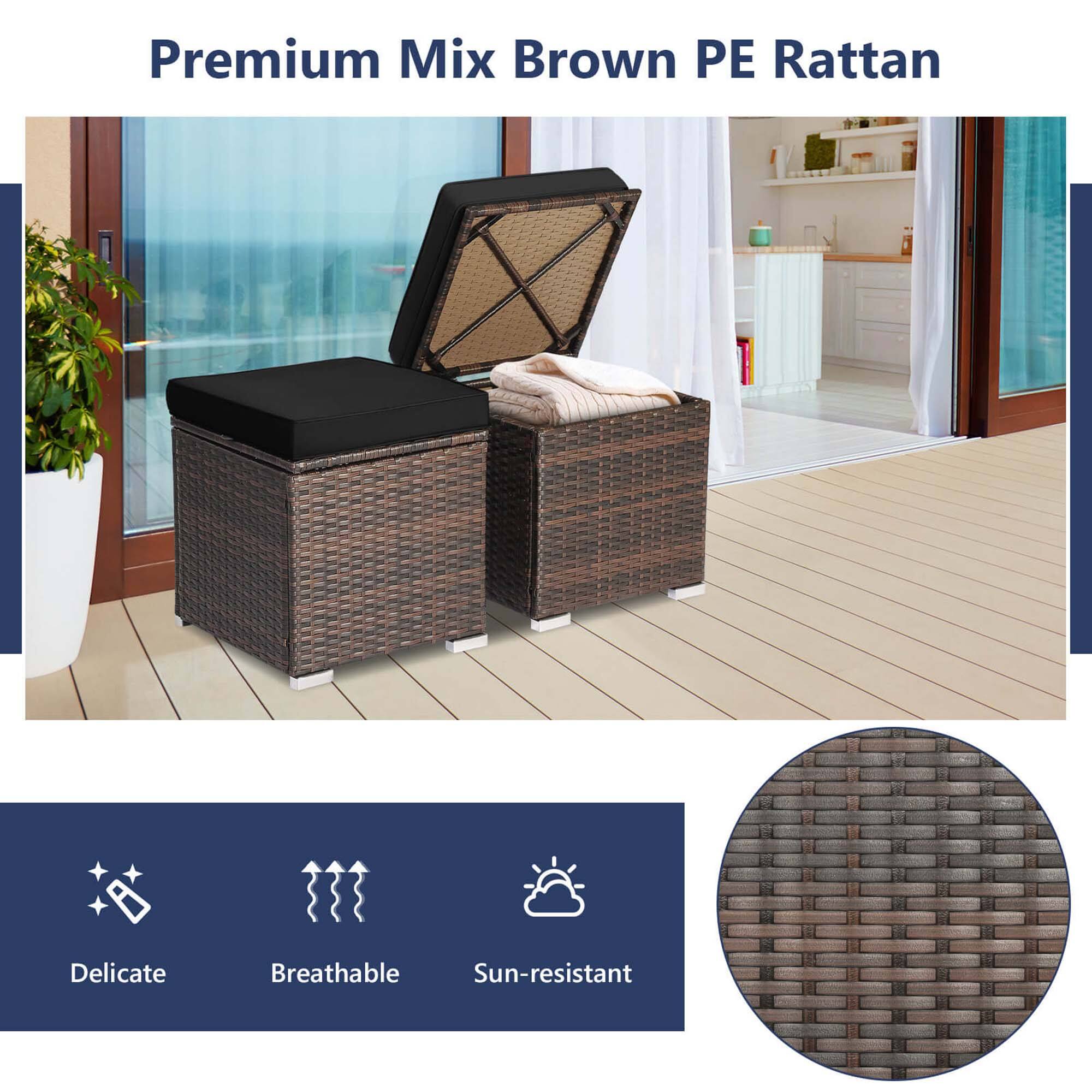 Premium Mix Brown PE Rattan Delicate Breathable Sun-resistant