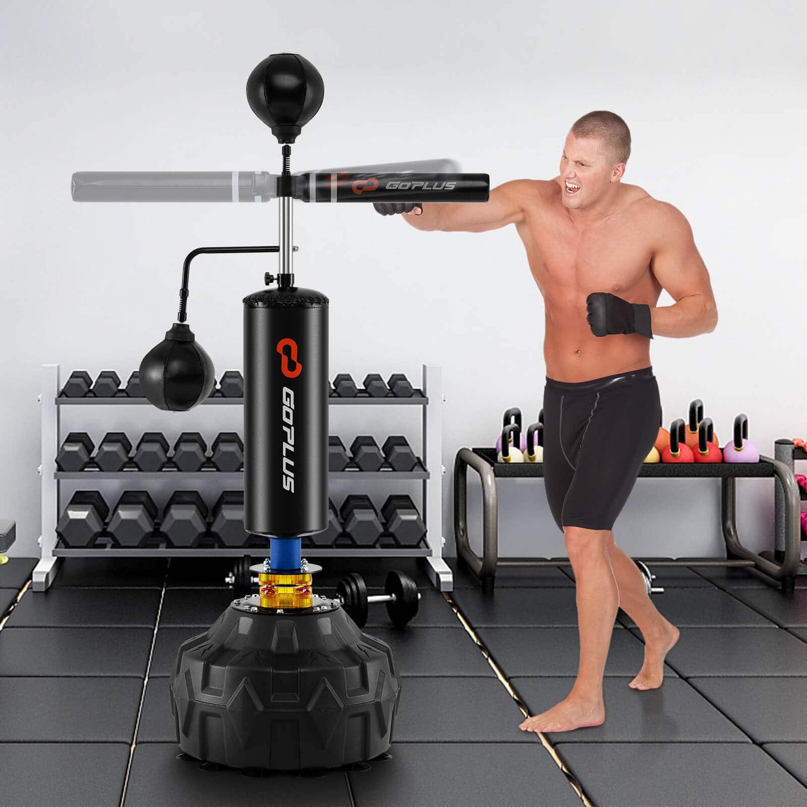 Costway Boxing Speed Trainer Freestanding Fillable 360° Spinning