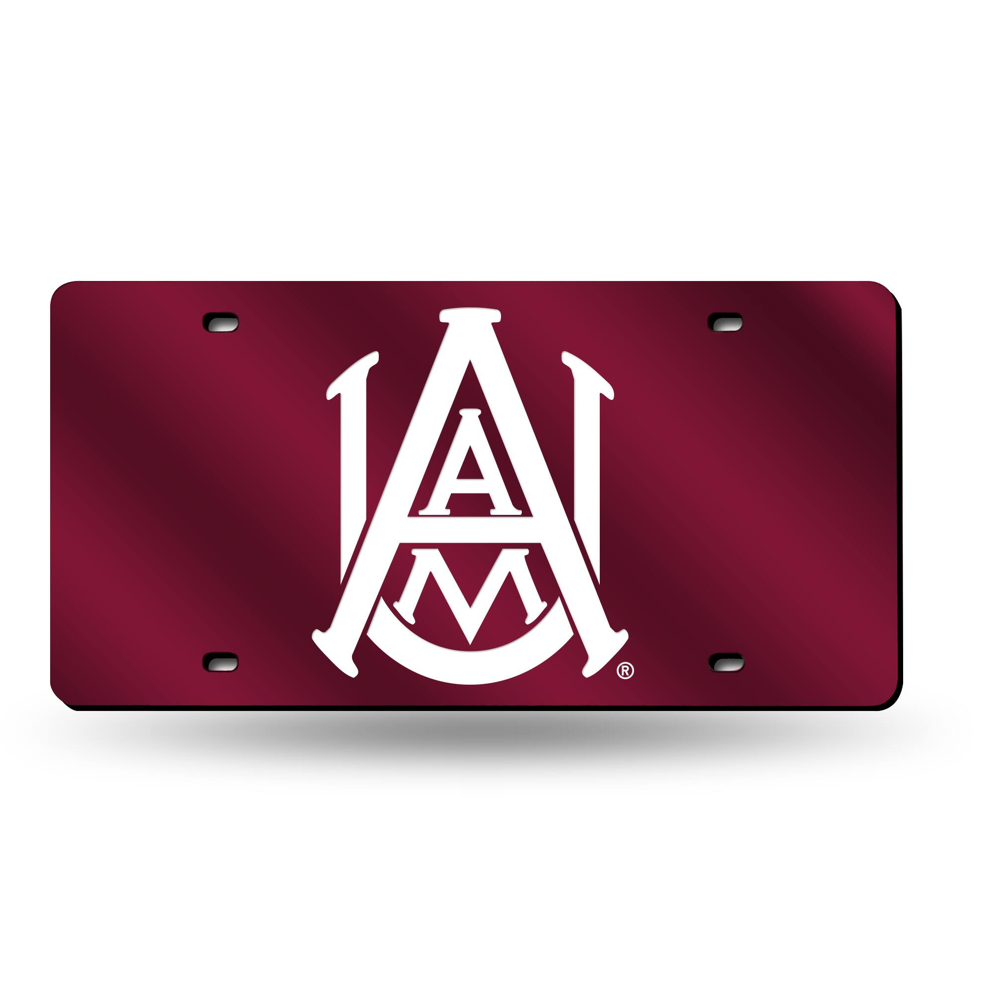 Alabama A&M Bulldogs Red Mirrored Laser Cut License Plate Laser Tag