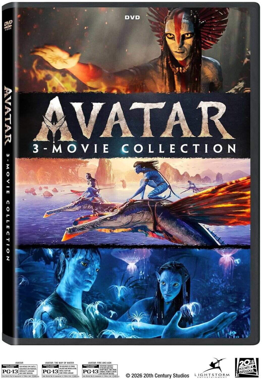 Front. Avatar: Fire and Ash / Avatar: The Way of Water / Avatar - Multi-Feature (3 Disc)   - DVD.