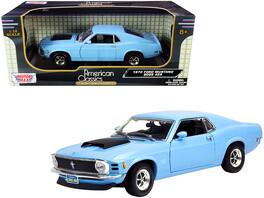 1970 Ford Mustang Boss 429 1/18 Diecast Model Car by Motormax - Light Blue