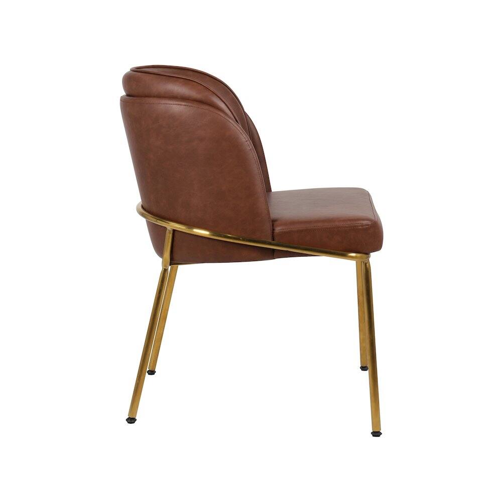 Alt View 3. Meridian Furniture - Jagger Brown Vegan Leather Dining Chair, Set of 2 - Brown.
