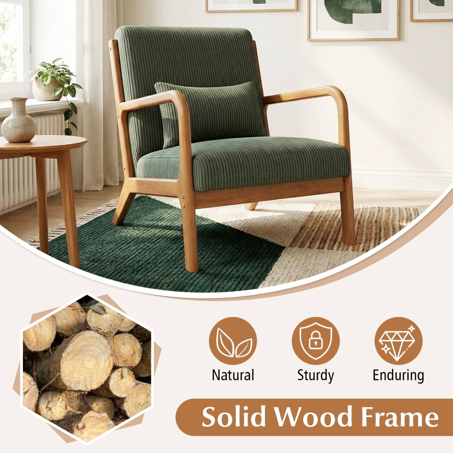 Natural  
Sturdy  
Enduring  
Solid Wood Frame