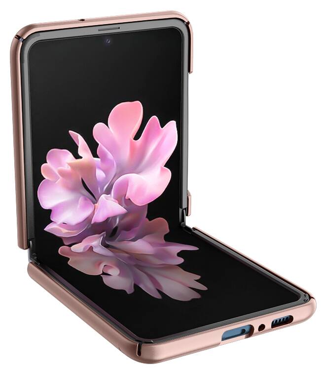 Alt View 5. Nakedcellphone - Hard Case for Samsung Galaxy Z Flip 5G Phone (2019/2020) - Rose Gold.