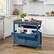 Alt View 6. Best Choice Products - Best Choice Products 36in Large Rolling Kitchen Island Cart, 2-Door Cabinet, Outlet, Hooks, & Wheels - Slate Blue - Slate Blue.