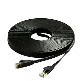 Kitcheniva - Flat Ethernet Cable For Internet Router Patch Cord 50 Feet Black