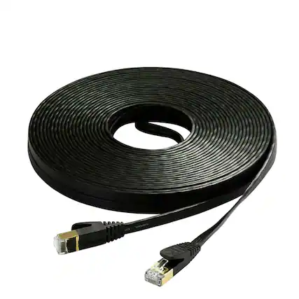 Front. Kitcheniva - Flat Ethernet Cable For Internet Router Patch Cord 50 Feet Black.