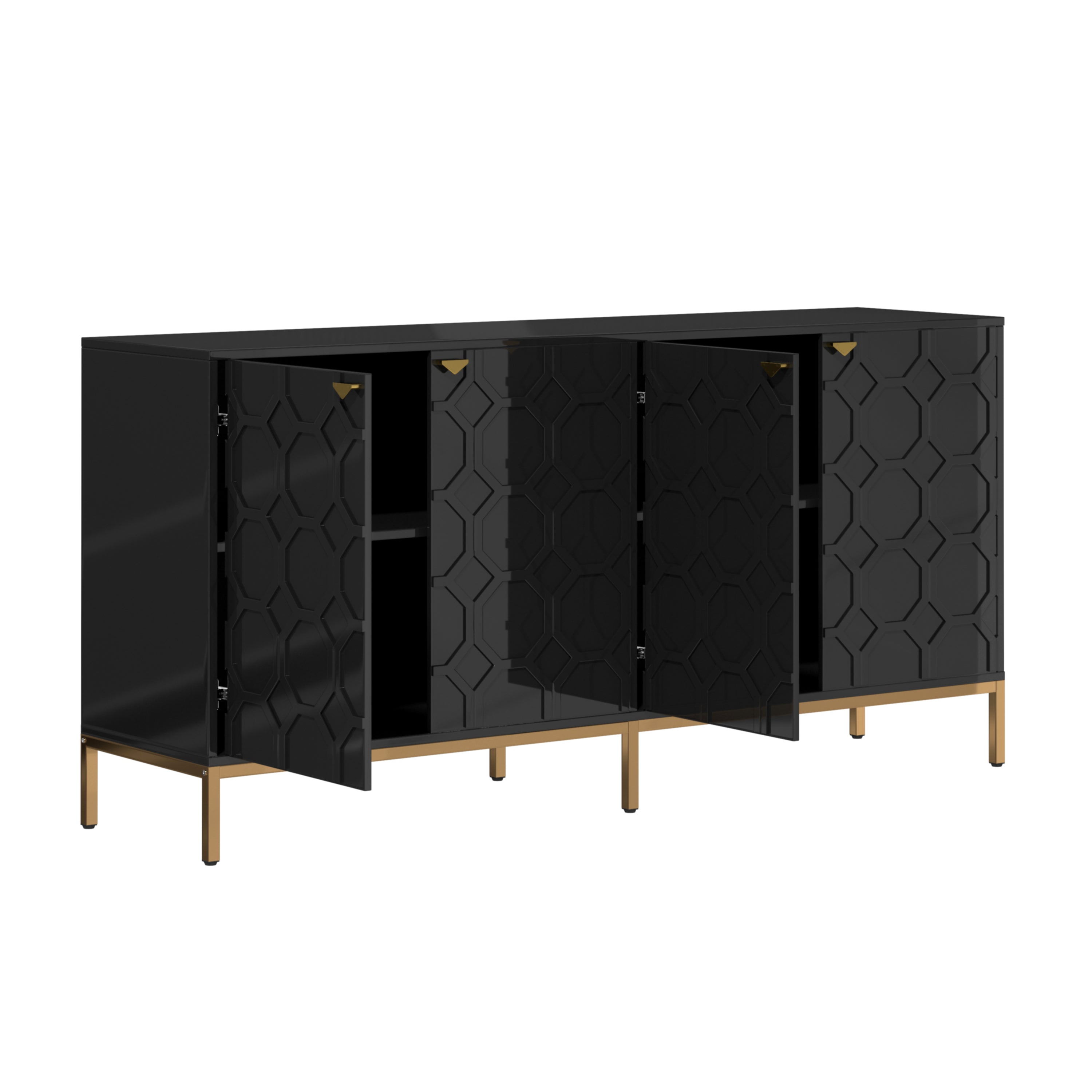 Alt View 10. Boyel Living - 4 Door Locker Accent Cabinet - Black.