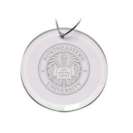 Jardine - Northeastern Huskies 3'' Glass Round Ornament - Multicolor