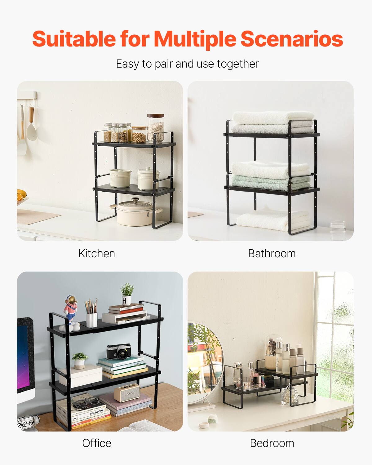 Suitable for Multiple Scenarios  
Easy to pair and use together  

Kitchen  
Bathroom  
Office  
Bedroom