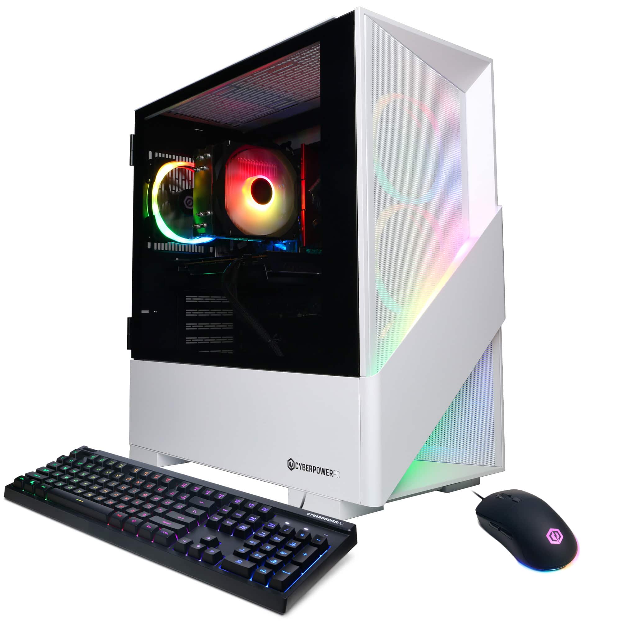 Front. CyberPowerPC - Gamer Master Gaming Desktop - AMD Ryzen 7 8700F - 16GB Memory - AMD Radeon RX 7600 8GB - 1TB SSD - White.
