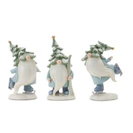 BreeBe - Pine Tree Gnome with Skis and Skates (Set of 3) - Blue , White