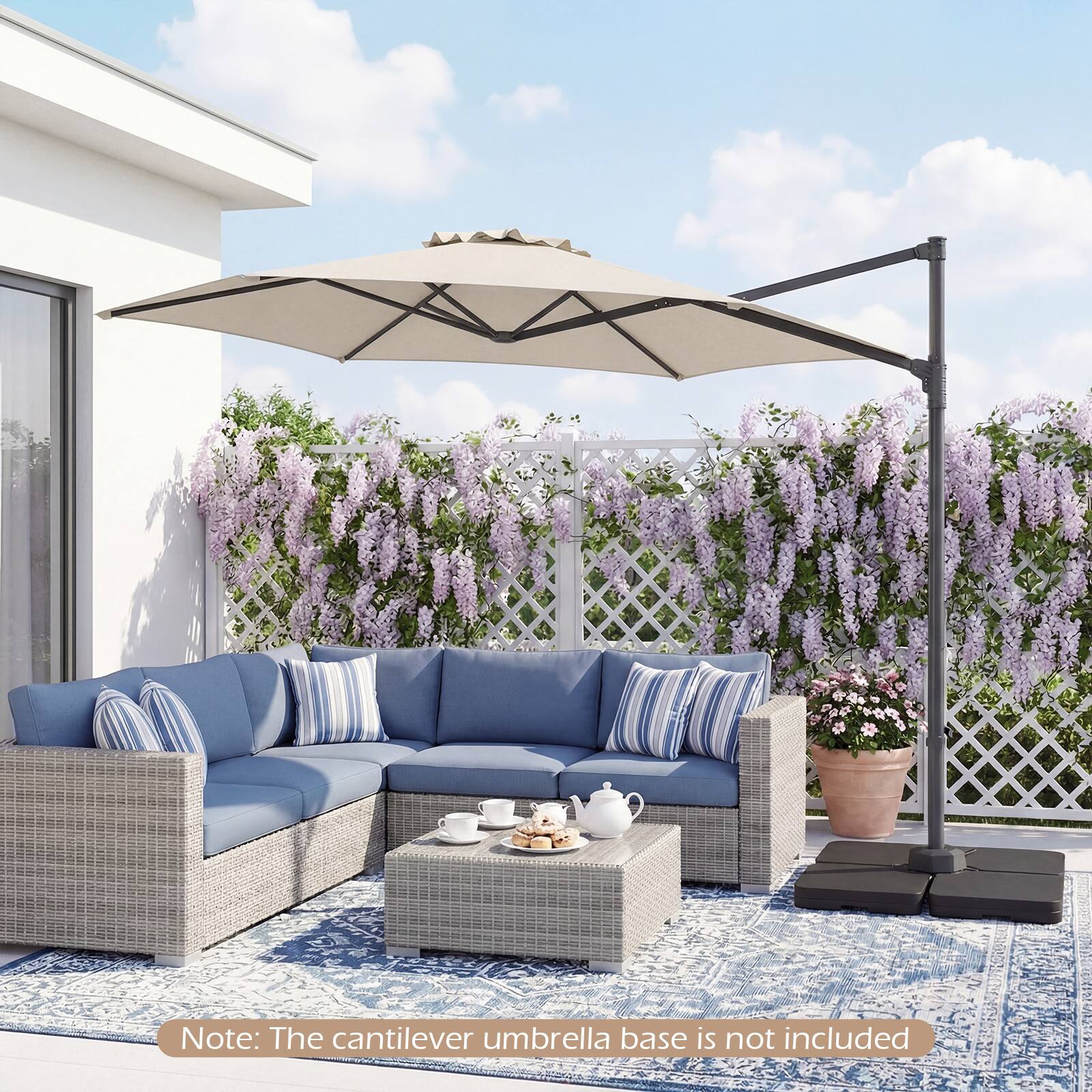 Note: The cantilever umbrella base is not included