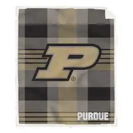 Pegasus - Purdue Boilermakers 60- x 70- Plaid Steel Ultra Cozy Sherpa Blanket - Multicolor