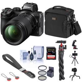 Bundle - Nikon - Z5 Full Frame Mirrorless Camera with 24-200mm Zoom Lens, Basic with 64GB SD Card, Bag, Flexible Tripod,