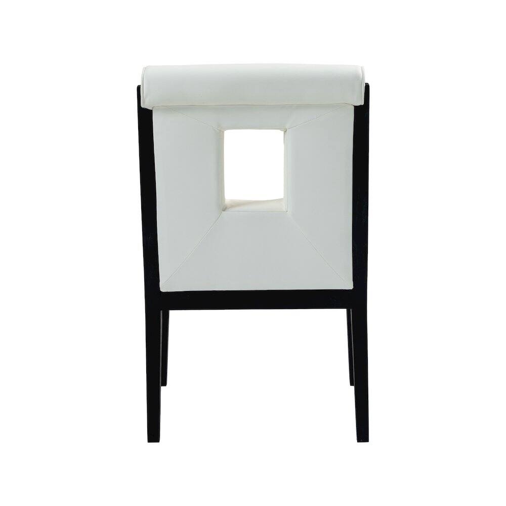 Alt View 4. Meridian Furniture - Gwendolyn Cream Vegan Leather Dining Arm Chair - Beige.