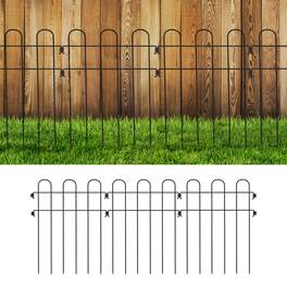 Oumilen - 30-Pack No Dig Animal Barrier Fence, 16.5in Tall Black Metal Garden Border with 1.5in Spike Spacing