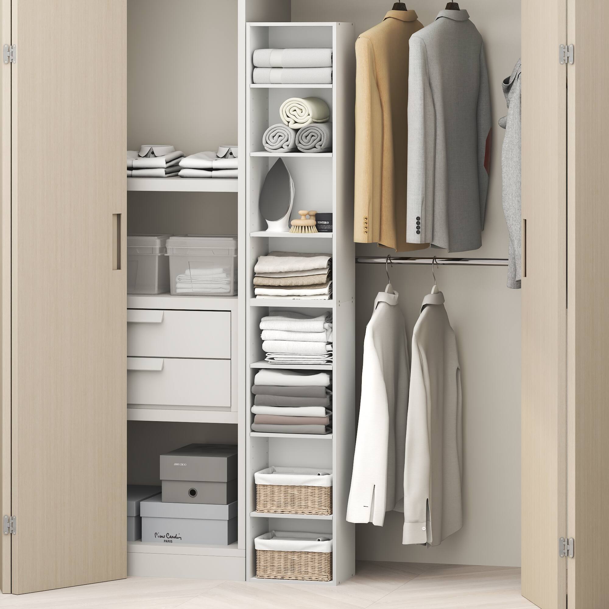 Alt View 1. Furinno - PASIR 8-Tier Closet Organizers and Storage, Adjustable Storage Organizer, Closet Storage, 12-In, for Closet, Bedroom - White.