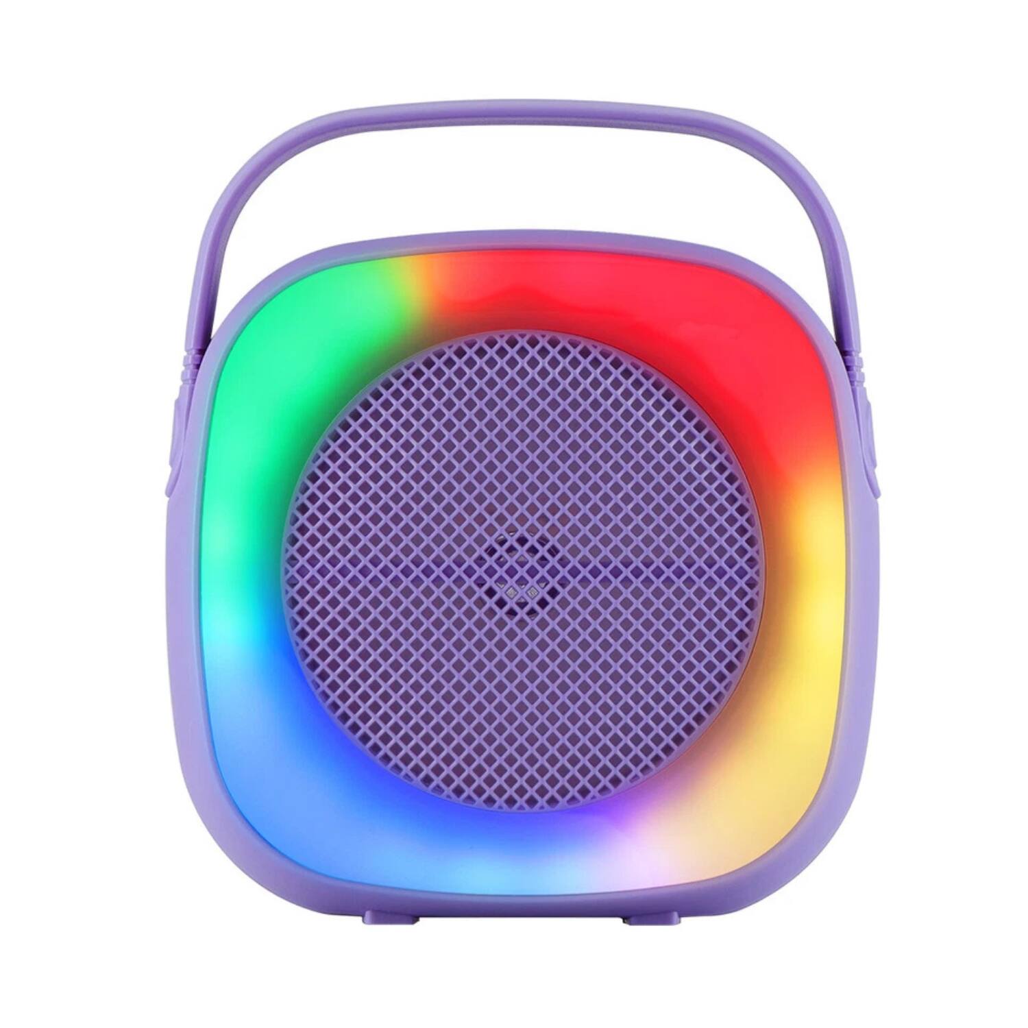 Front. Stock Preferred - Portable 6.5" Mini Bluetooth Speaker RGB Party Lights & Handle Purple.