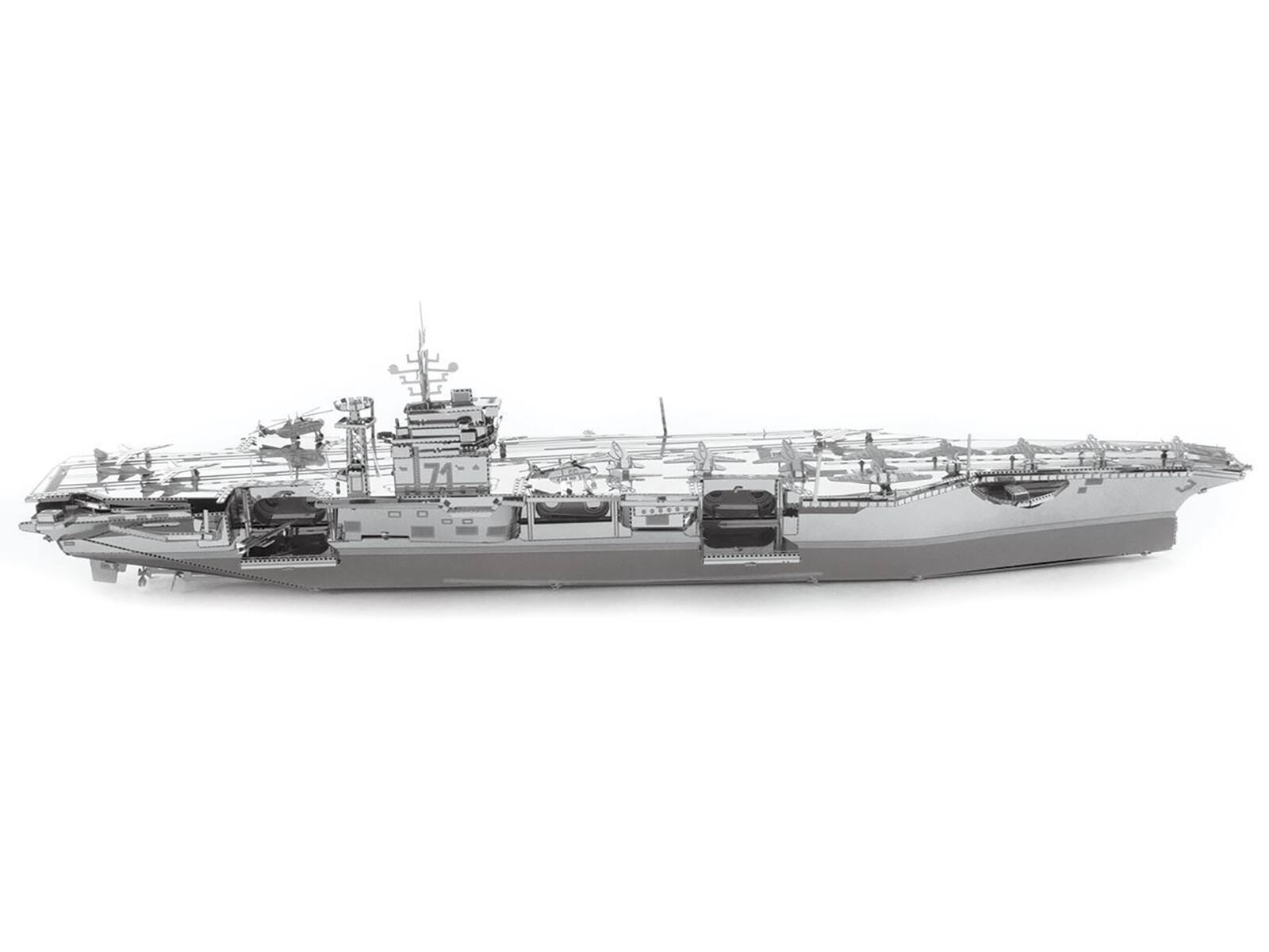 Left. Metal Earth - Model Kit USS Theodore Roosevelt CVN-71 Aircraft Carrier (Expert Difficulty) Steel Model by Metal Earth - Silver.