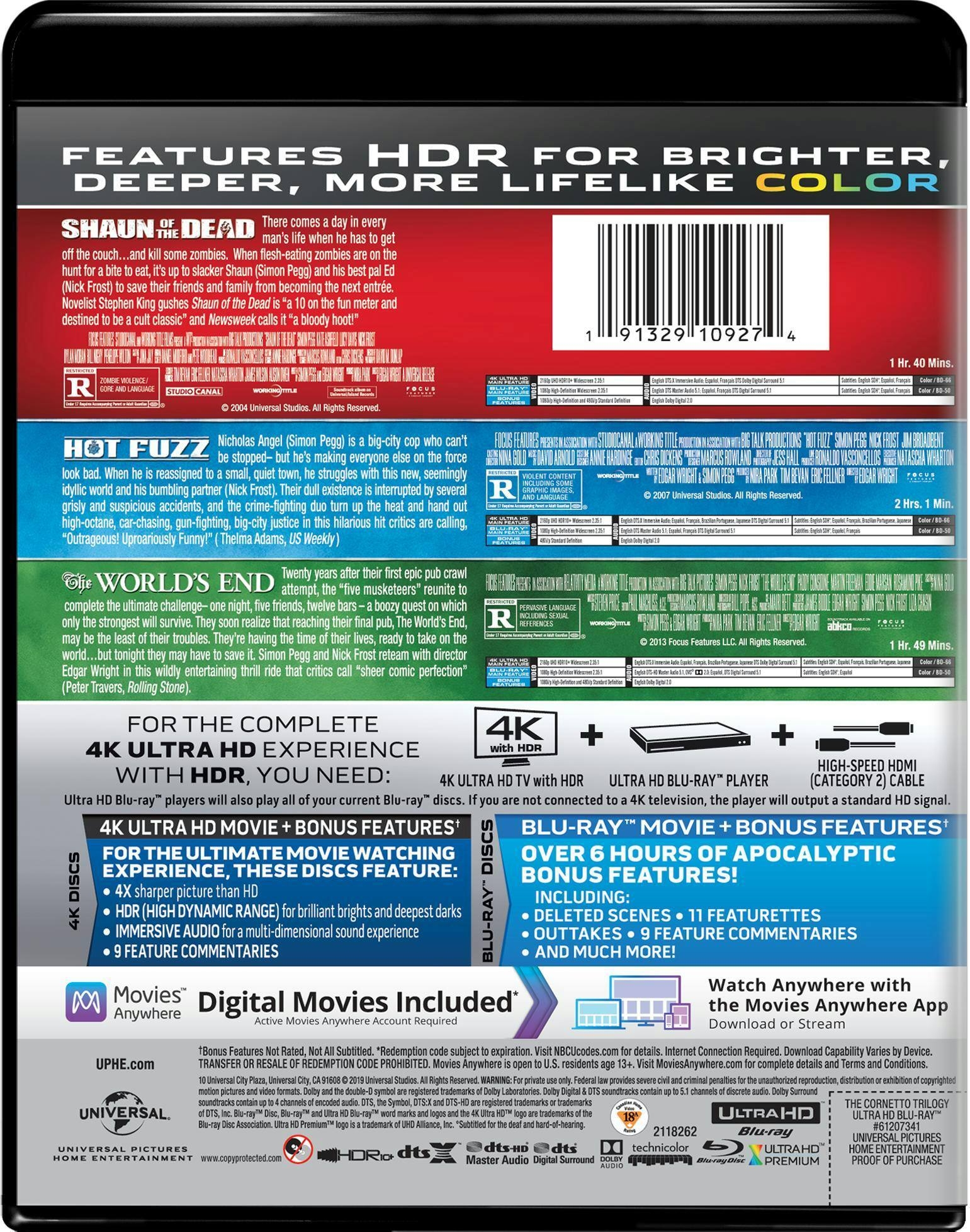Back. Shaun of the Dead/Hot Fuzz/The World's End (4K Ultra HD) [UHD].