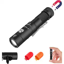 Schertz - Rechargeable Mini Flashlight, 1400 Lumens Super Bright LED Pocket Light with Magnet and Clip, Diffuser, Small EDC Torch