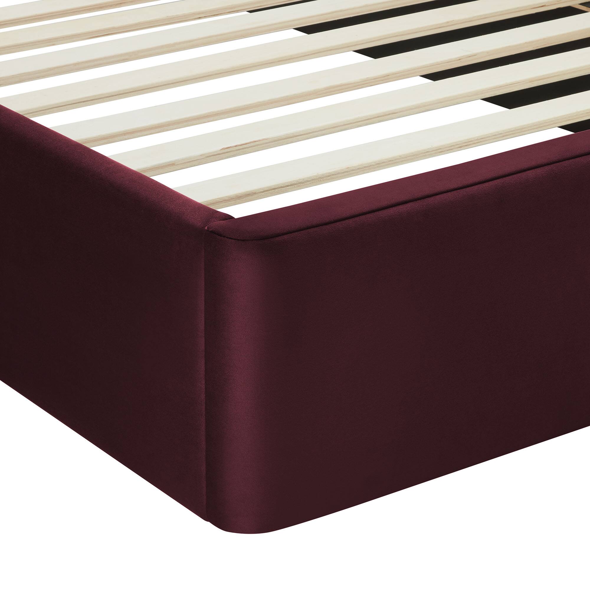 Alt View 4. Modway - Willow Wood King Platform Bed With Angular Frame - Brown.