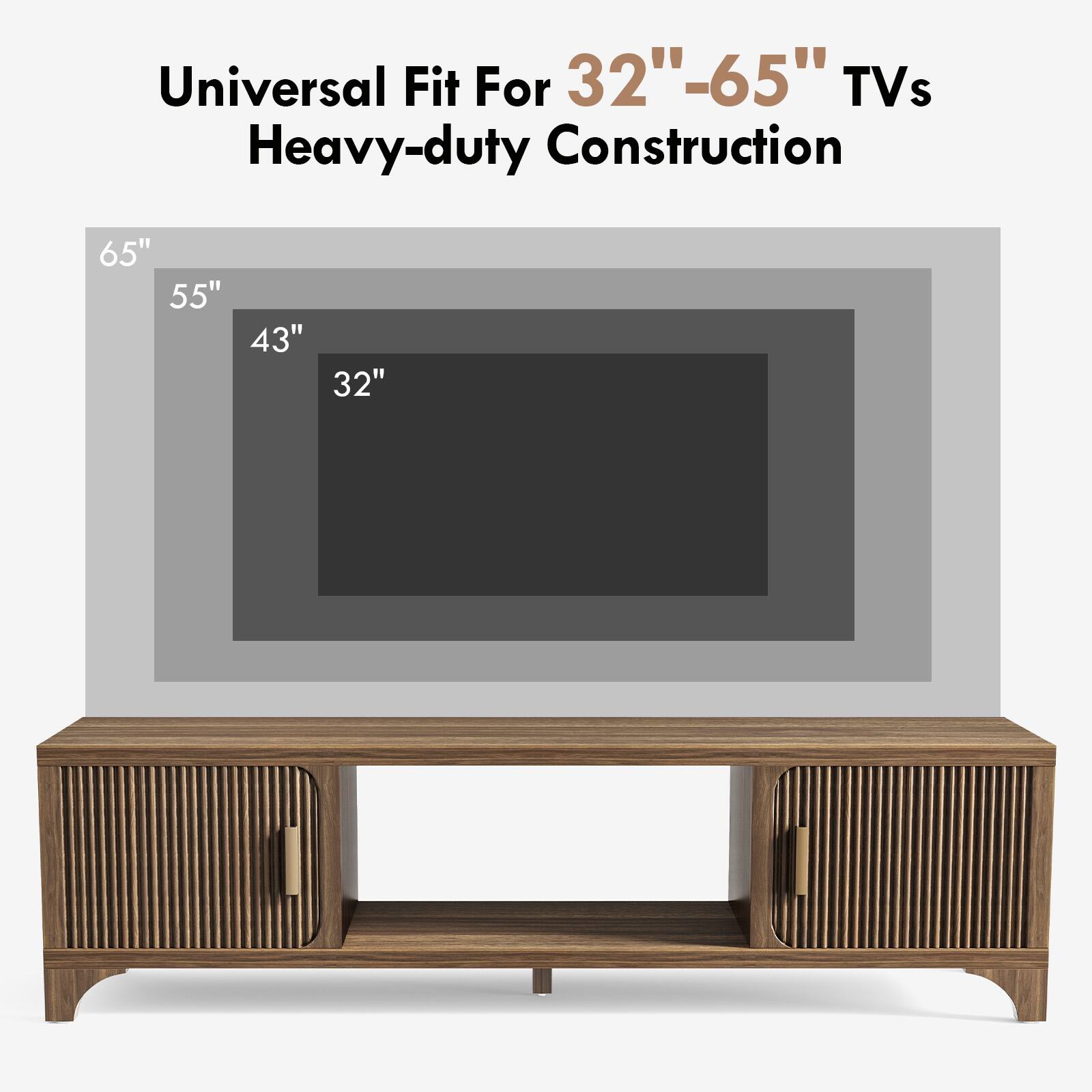 Universal Fit For 32"-65" TVs  
Heavy-duty Construction  

65"  
55"  
43"  
32"