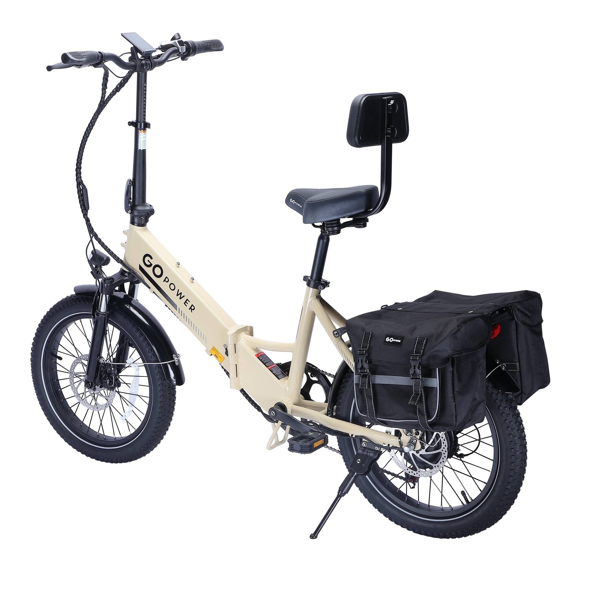 Left. GoPowerBike - GoPowerBike GoCurv Folding Electric Bike 20MPH Max Speed & 750W Motor - Sand.