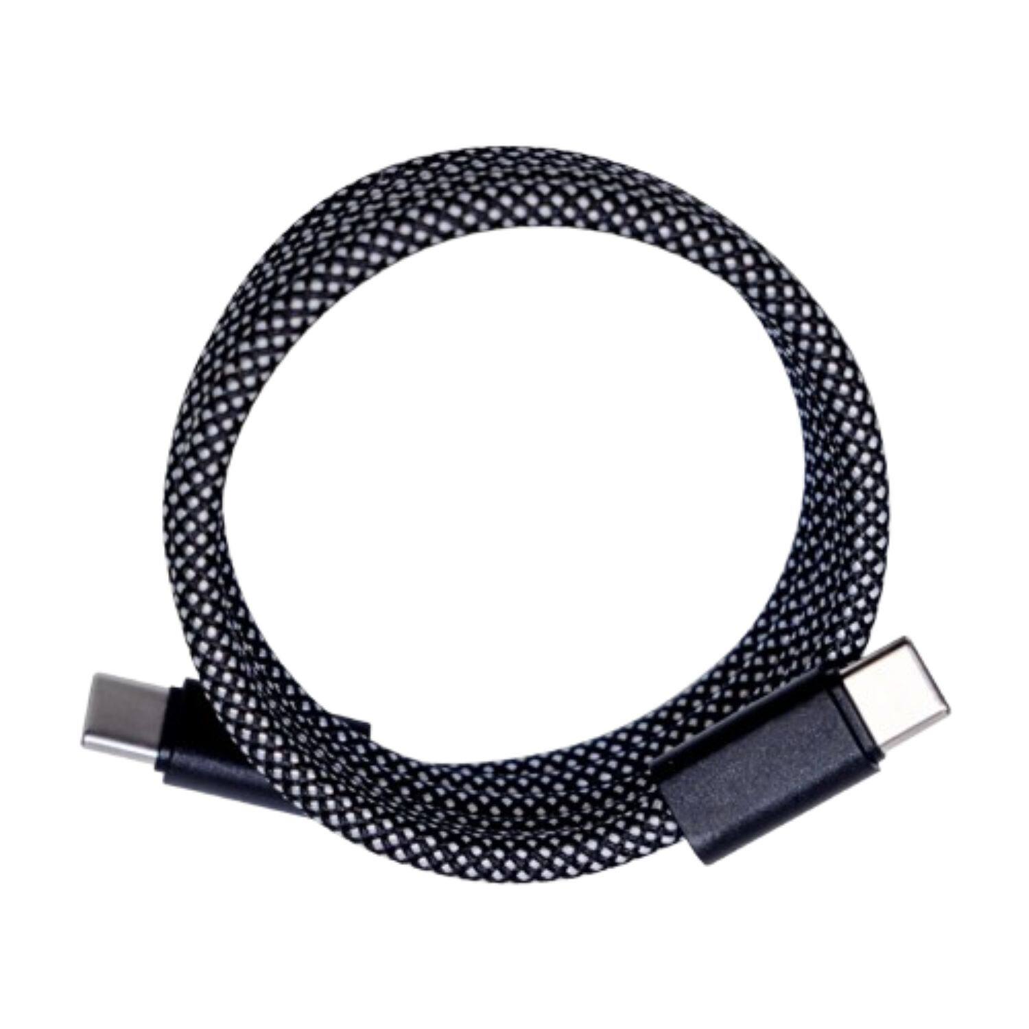 Stock Preferred - USB-C to USB-C Fast Charging Cable (3.3ft) – 66W PD Retractable Anti-Tangle, Nylon Braided