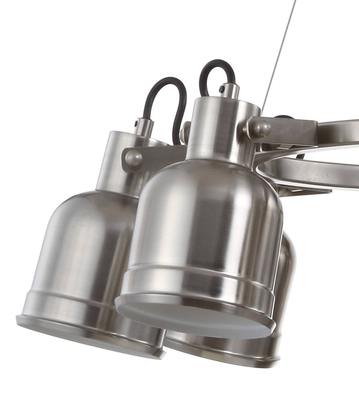 Alt View 4. Jonathan Y - Liam 26.5" 8-Light Metal LED Chandelier Chandelier, Nickel - Nickel.