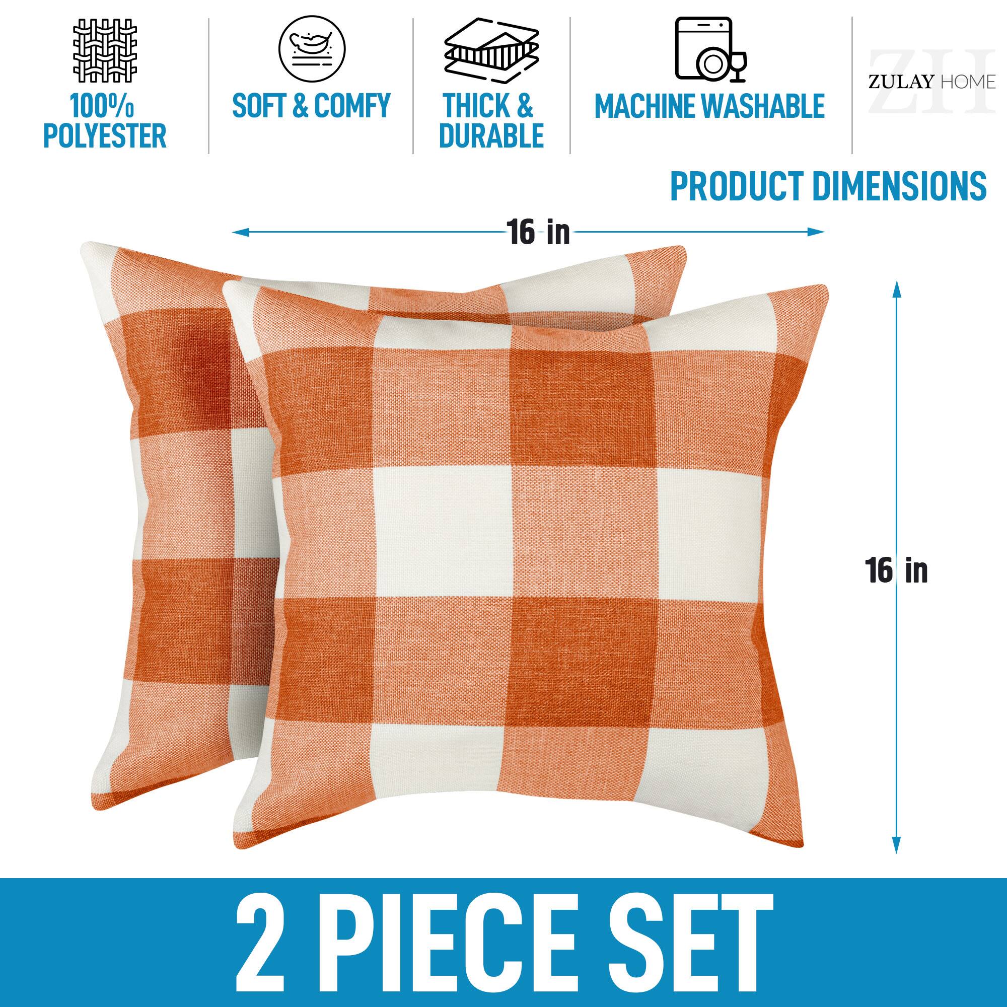 100% Polyester  
Soft & Comfy  
Thick & Durable  
Machine Washable  

Product Dimensions: 16 in x 16 in  

2 Piece Set  

Zulay Home