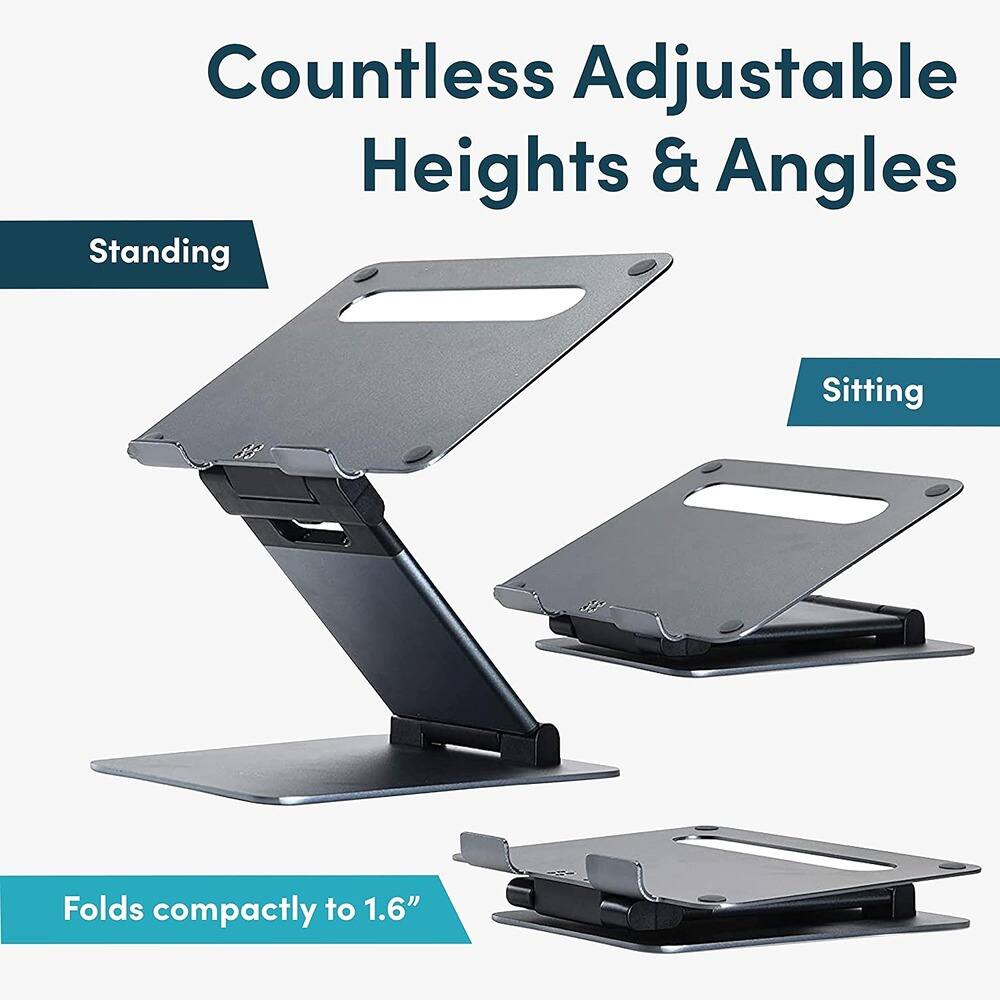 Countless Adjustable Heights & Angles

Standing

Sitting

Folds compactly to 1.6"