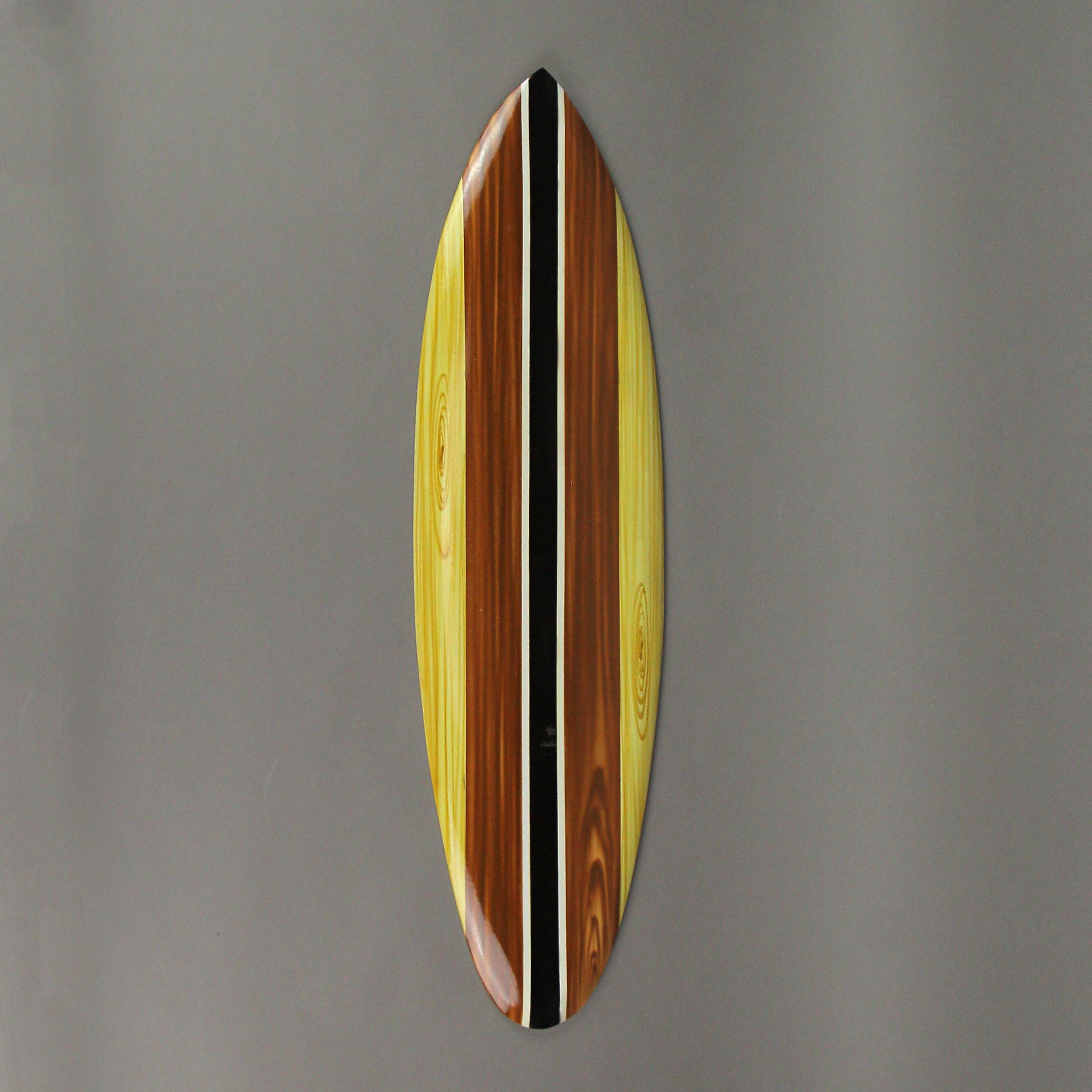 Alt View 2. Zeckos - Set of 3 Wooden Striped Surfboard Wall Hangings 32 Inches Long - Multicolored.