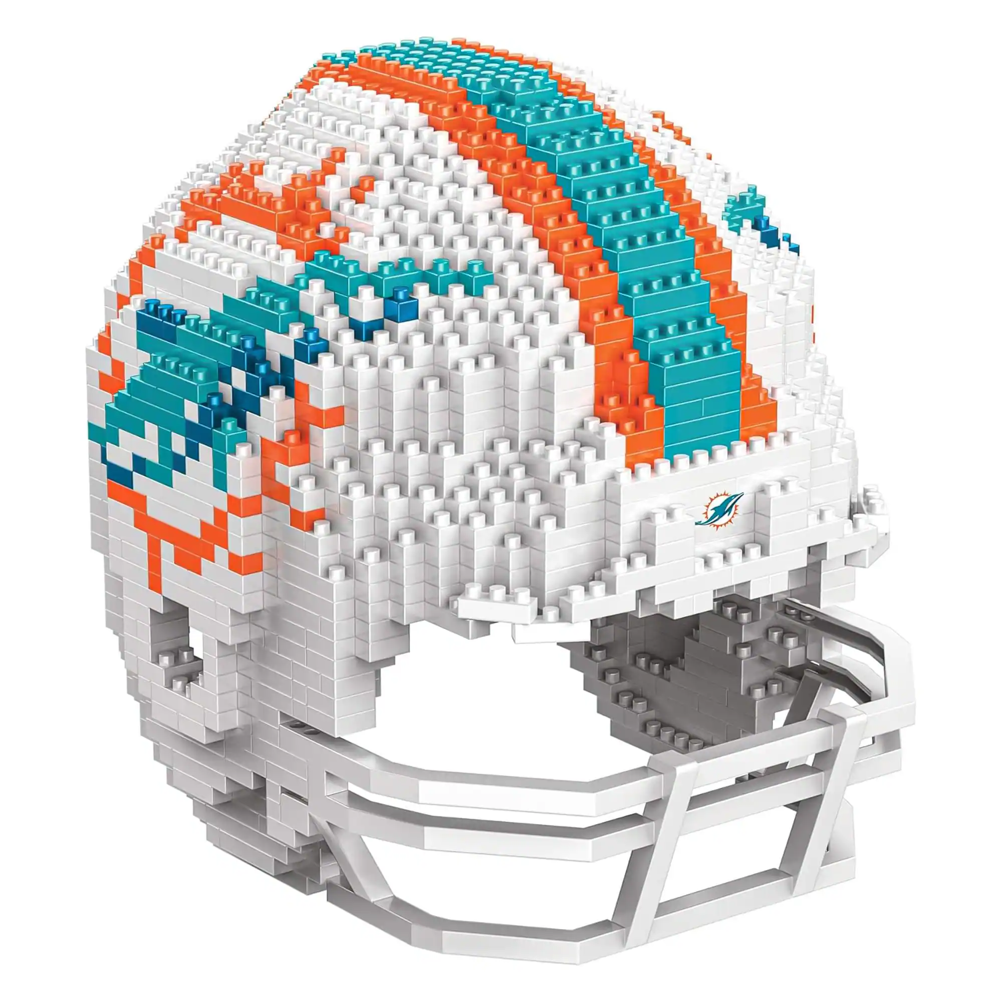 Front. Forever Collectibles - Miami Dolphins NFL FOCO BRXLZ Helmet Building Block Set - White.
