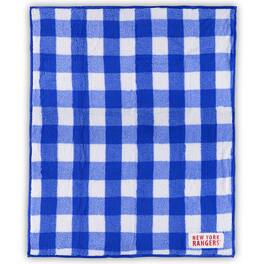 Logo Brands - New York Rangers 50'' x 60'' Buffalo Check Frosty Fleece Blanket - Multicolor