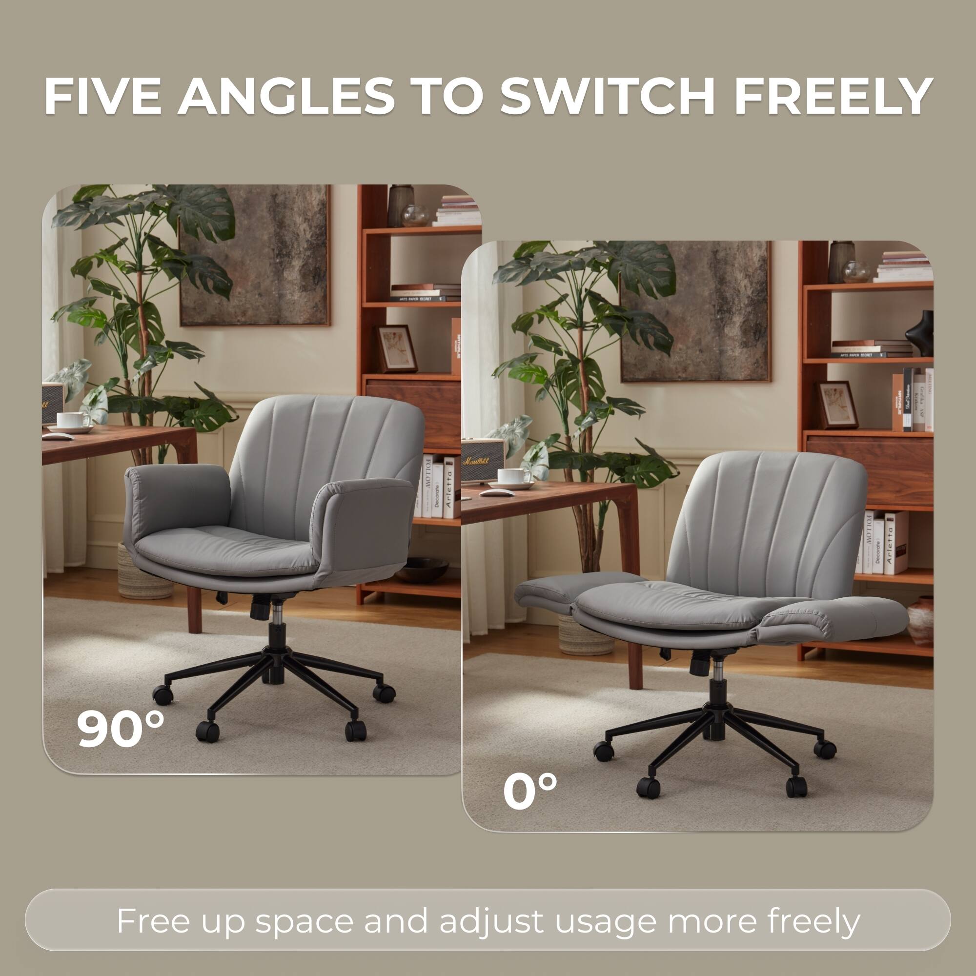 FIVE ANGLES TO SWITCH FREELY

90°

0°

Free up space and adjust usage more freely