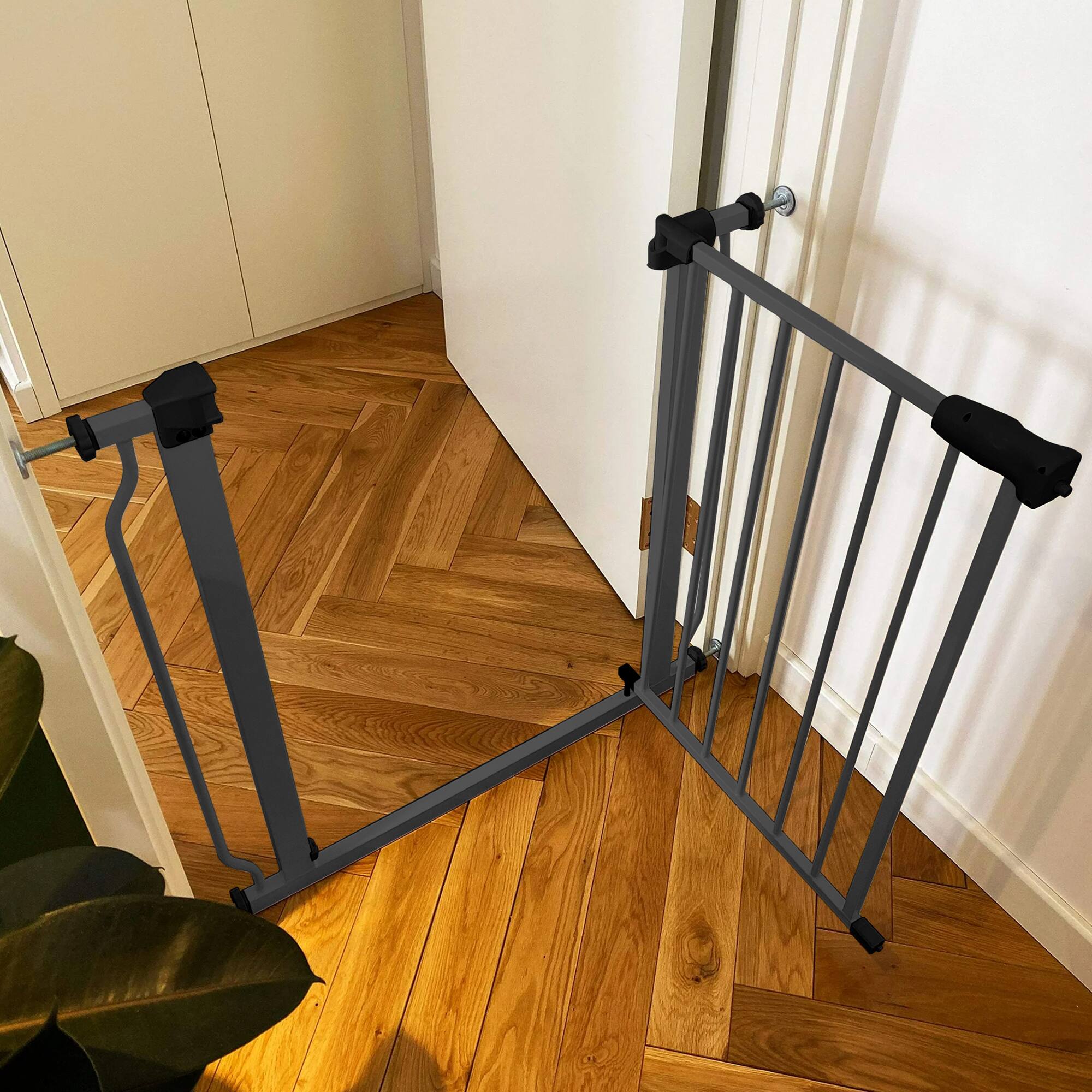 Alt View 4. BalanceFrom Fitness - BalanceFrom Walk-Thru Safety Gate for Baby and Pets, 29.1-33.8"W, 30"H, Graphite.
