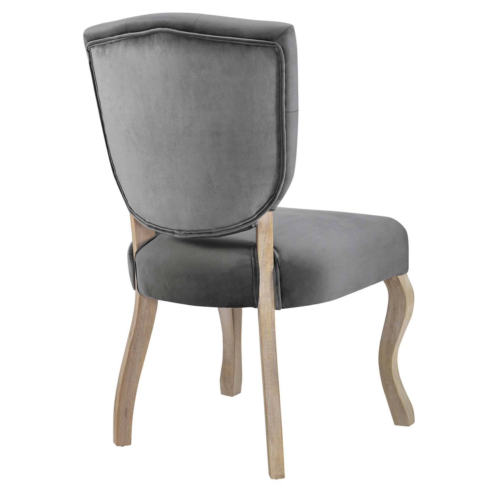 Back. Modway - Array Vintage French Performance Velvet Dining Side Chair by Modway - Gray.
