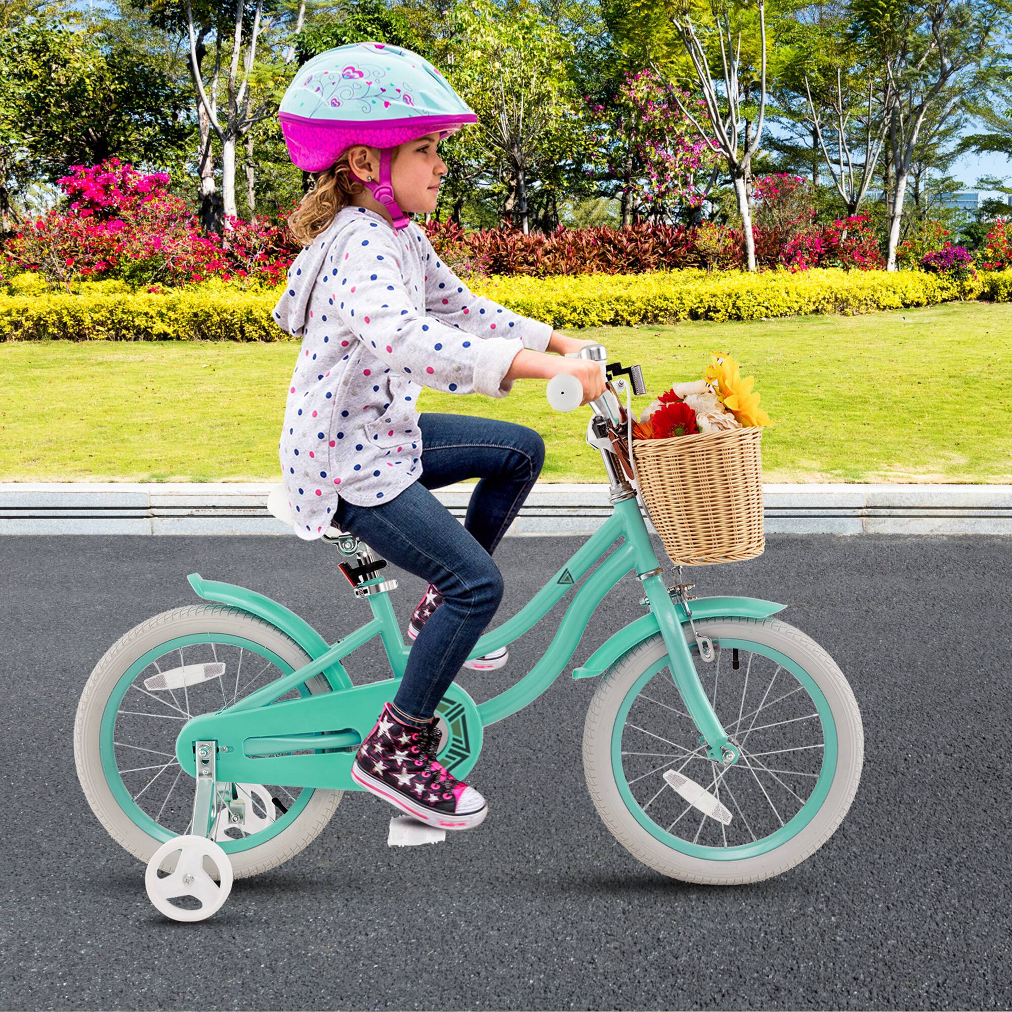 Alt View 3. Gymax - Gymax 16'' Retro Style Kids Bike Bicycle w/ Height Adjustable Handlebar & Seat Green - Green.