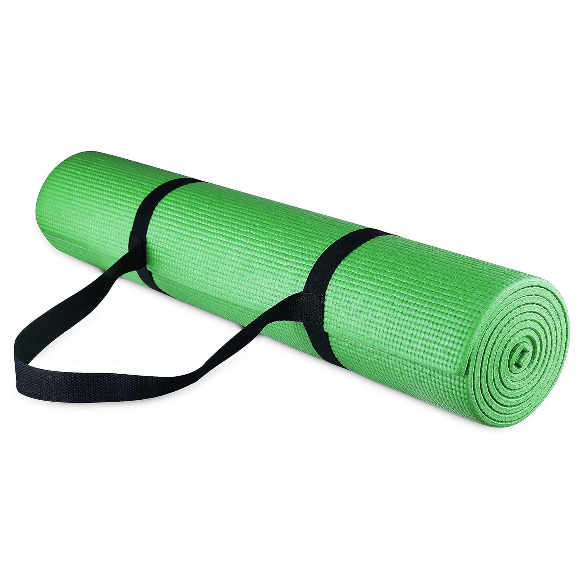 Alt View 1. Signature Fitness - Signature Fitness All Purpose High Density No Tear Exercise Mat w/Strap, Green - Green.