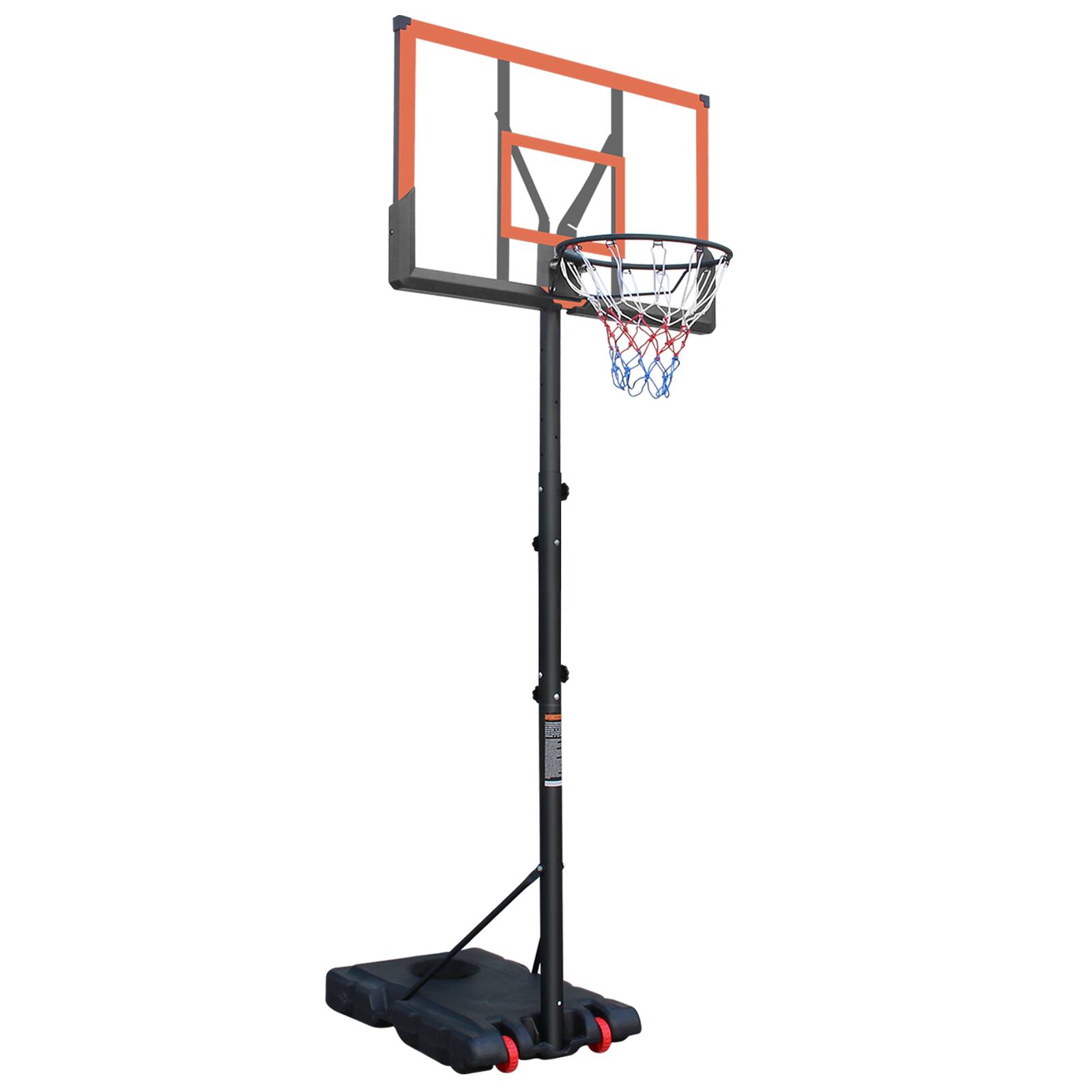 Front. APRILSOUL - Basketball Hoop 610ft 44 Backboard Portable Orange Indoor Outdoor - Black,Orange.