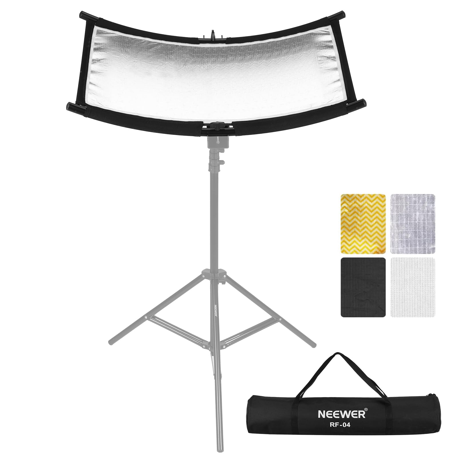 Neewer - U-Type Curved Light Diffuser/Reflector, 30"x18", 4 Colors, w/ Case
