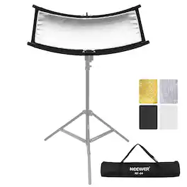 Neewer - U-Type Curved Light Diffuser/Reflector, 30"x18", 4 Colors, w/ Case