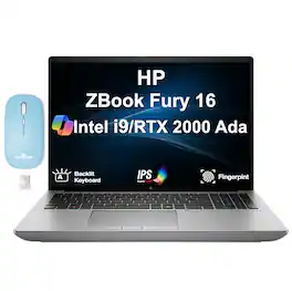 HP - ZBook Fury 16 Workstation 16.0 WUXGA Display (i9-13950HX, 32GB, 2TB SSD, Win 11 Pro) w/Dockztorm Wireless Mouse - Silver