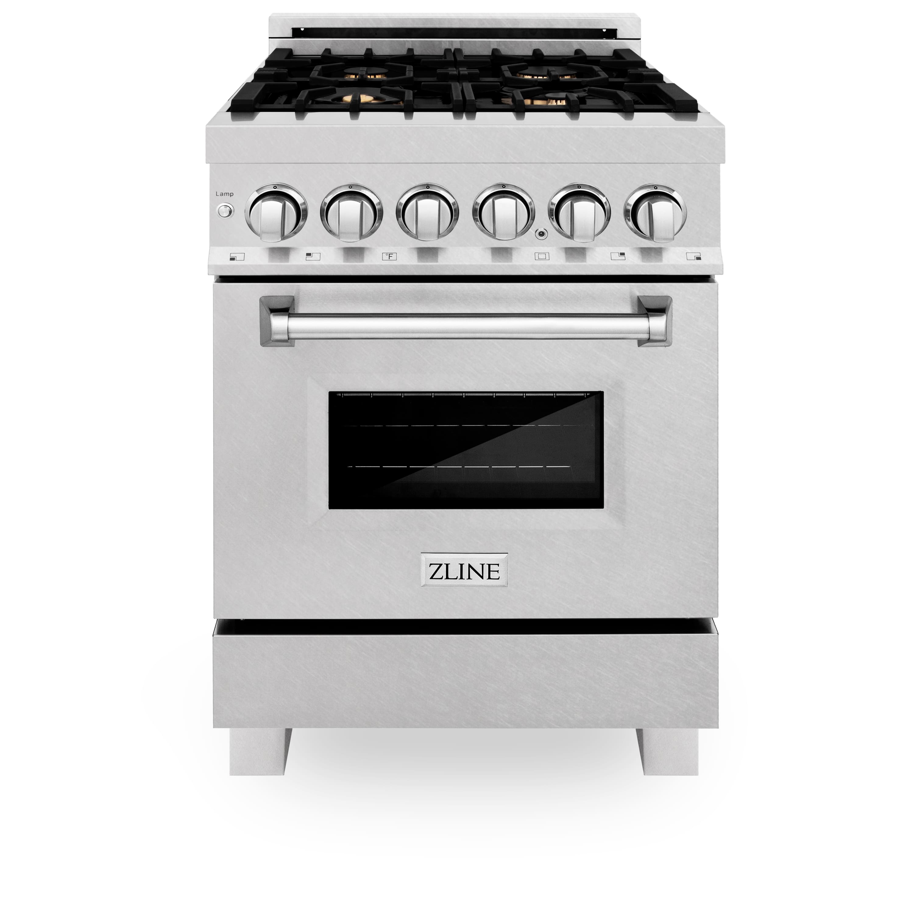 ZLINE - 24 in. Legacy Dual Fuel Range w/ 4 Brass Burners in Satin Stainless Steel (RAS-SN-BR-24) - Satin Stainless Steel
