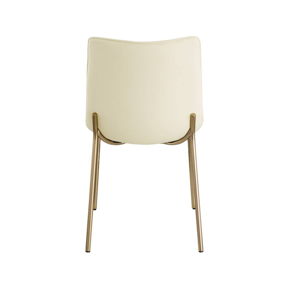 Alt View 3. Meridian Furniture - Isla Cream Vegan Leather Dining Chair, Set of 2 - Beige.