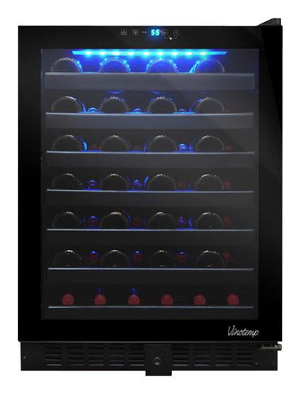 Front. Vinotemp - 54-Bottle Wine Cooler - Black.